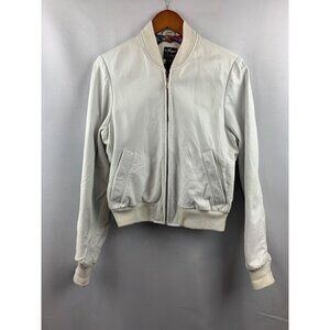 Women's Maxima White Leather Jacket Size Large